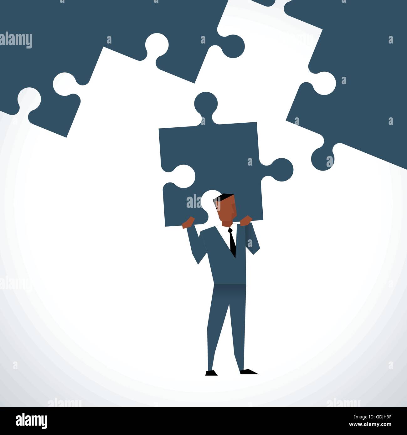 Illustration de Businessman With dernière pièce de puzzle Illustration de Vecteur