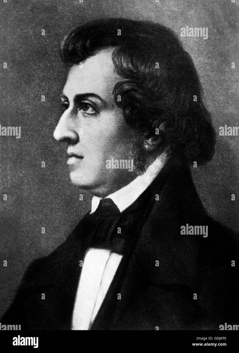 Portrait du compositeur et pianiste polonais, Frédéric François Chopin (1810-1849). Banque D'Images