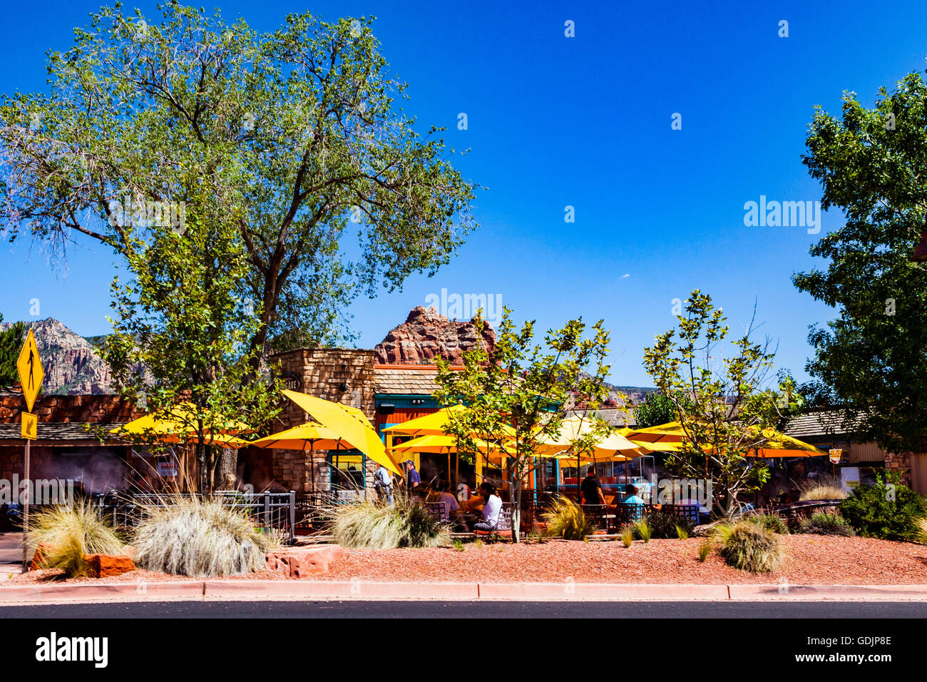 Les repas en plein air en Arizona Sedona Banque D'Images
