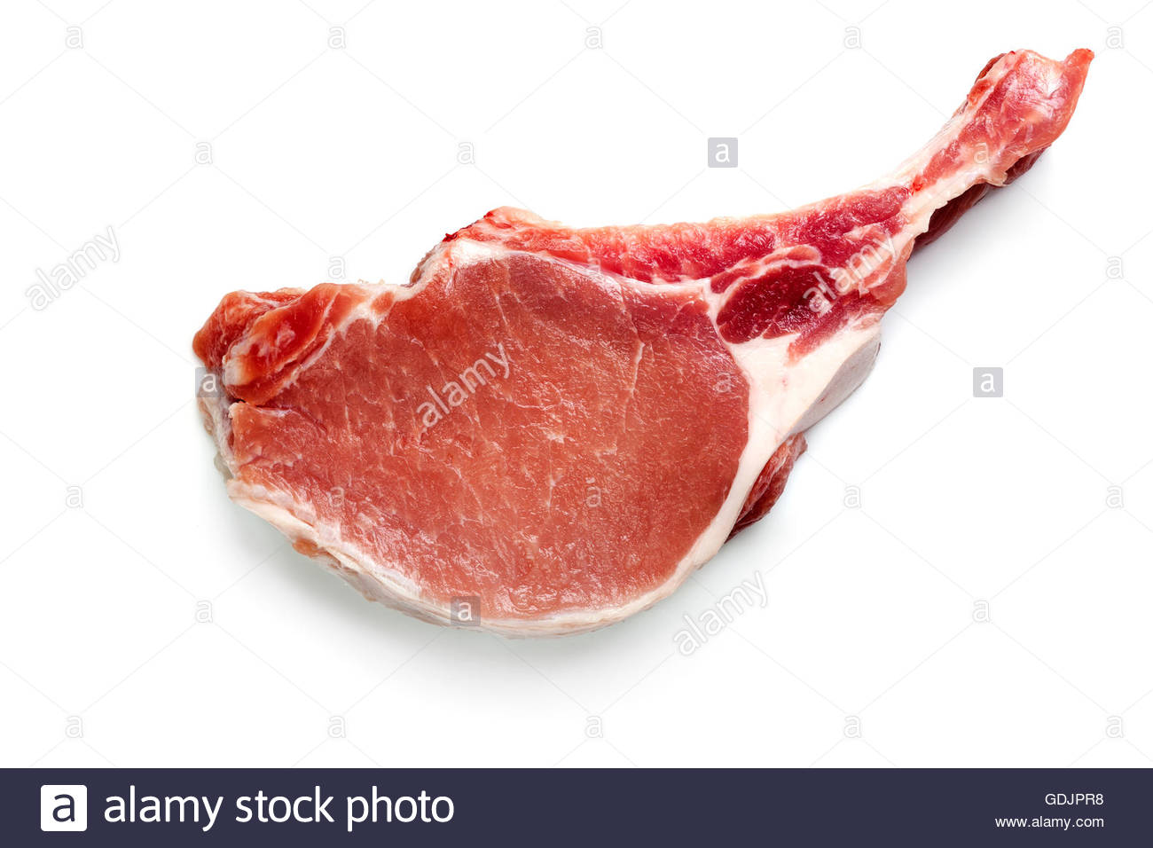 Cotelette De Porc Cru Isole Sur Fond Blanc Photo Stock Alamy