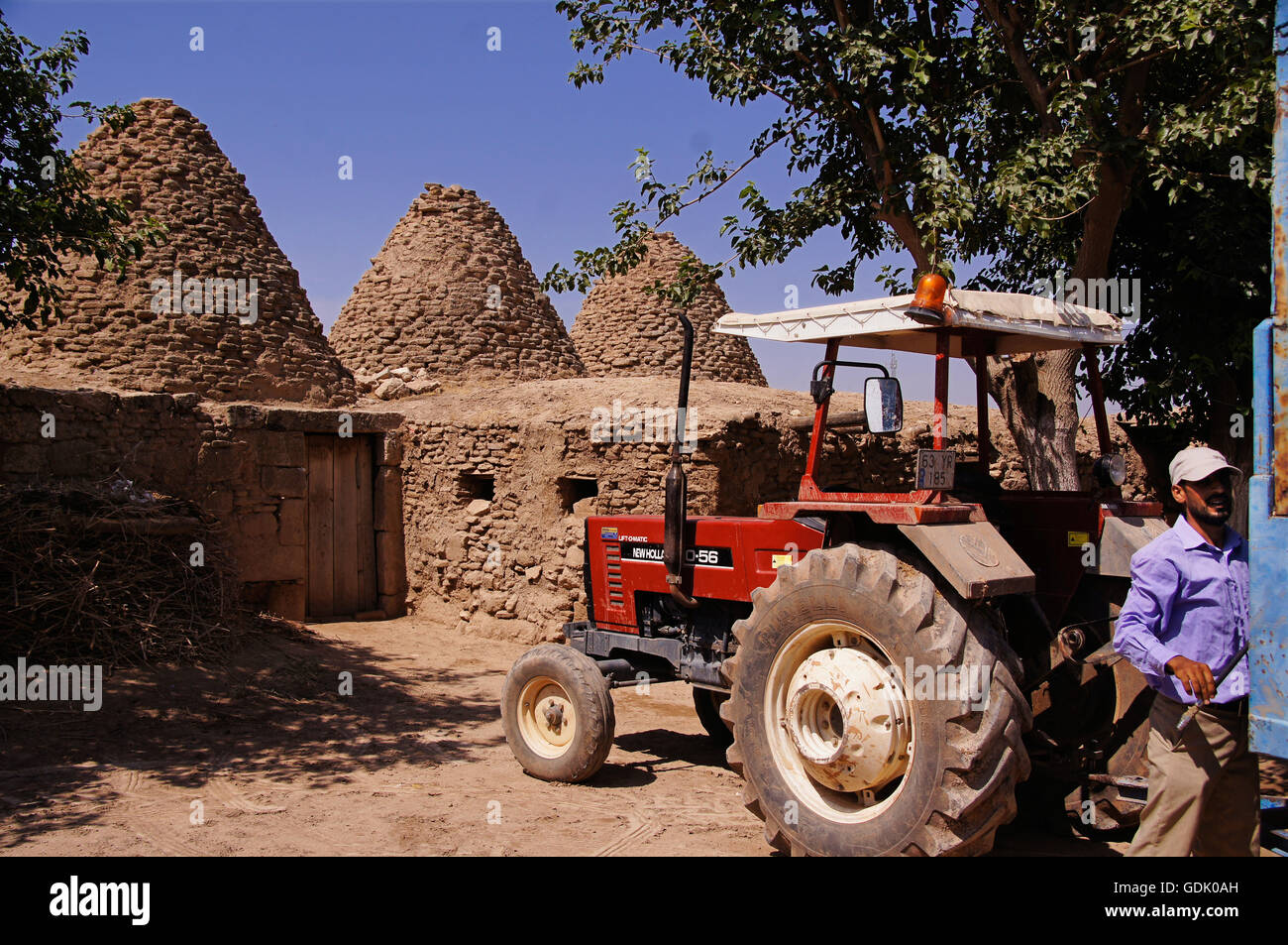 Rangée de maisons trullo à Harran, en Turquie. Un trullo est une cabane de pierres sèches traditionnelles avec un toit conique. Haran, Charan, ou Charran est un lieu biblique. Haran est presque universellement identifié à Harran, un Assyrien ville dont les ruines sont dans l'actuelle Turquie. Banque D'Images