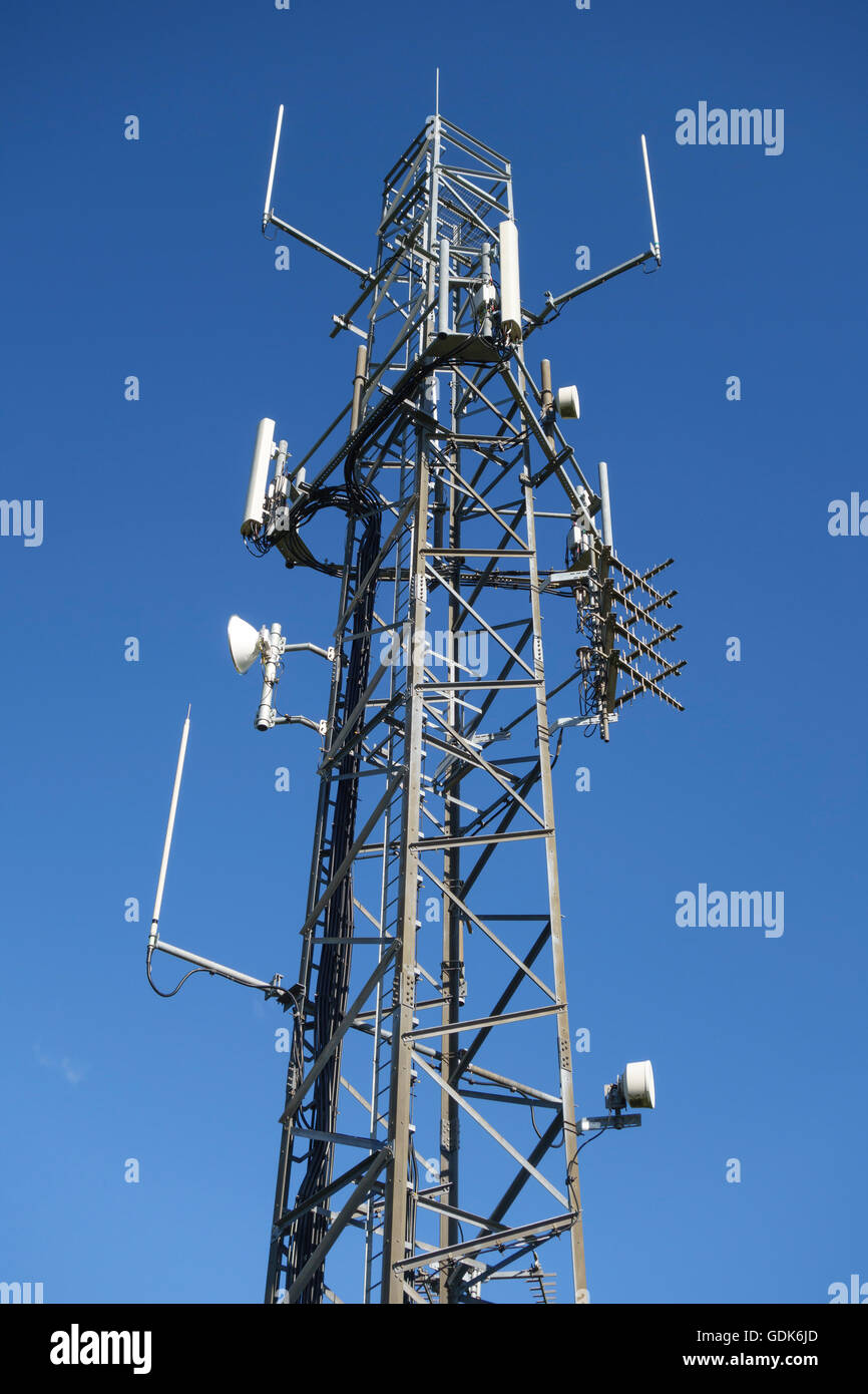 Herefordshire, UK. Un mât de téléphonie mobile dans la campagne Banque D'Images