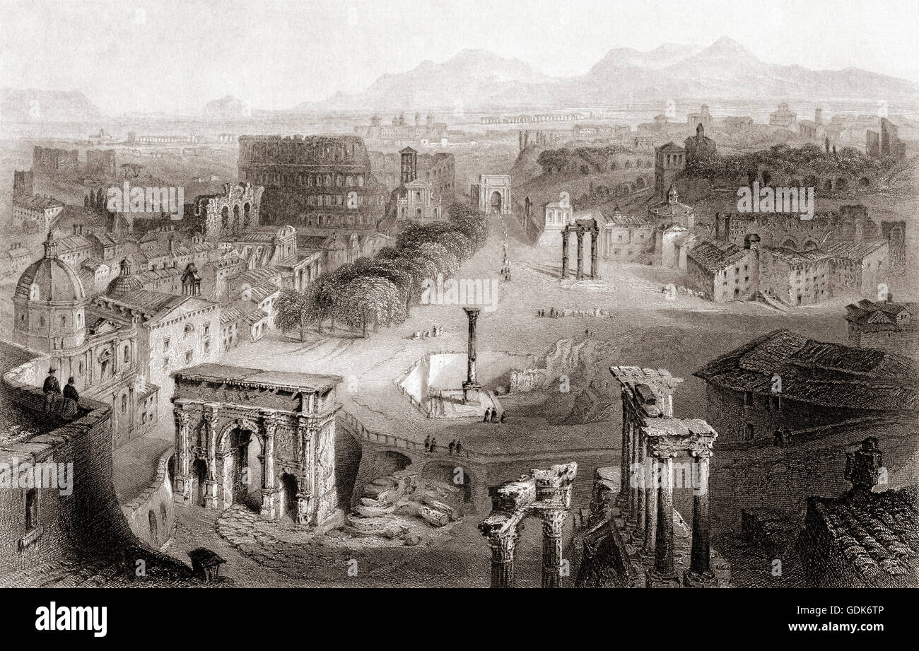 La Rome antique de la colline du Capitole, de l'Italie. Banque D'Images