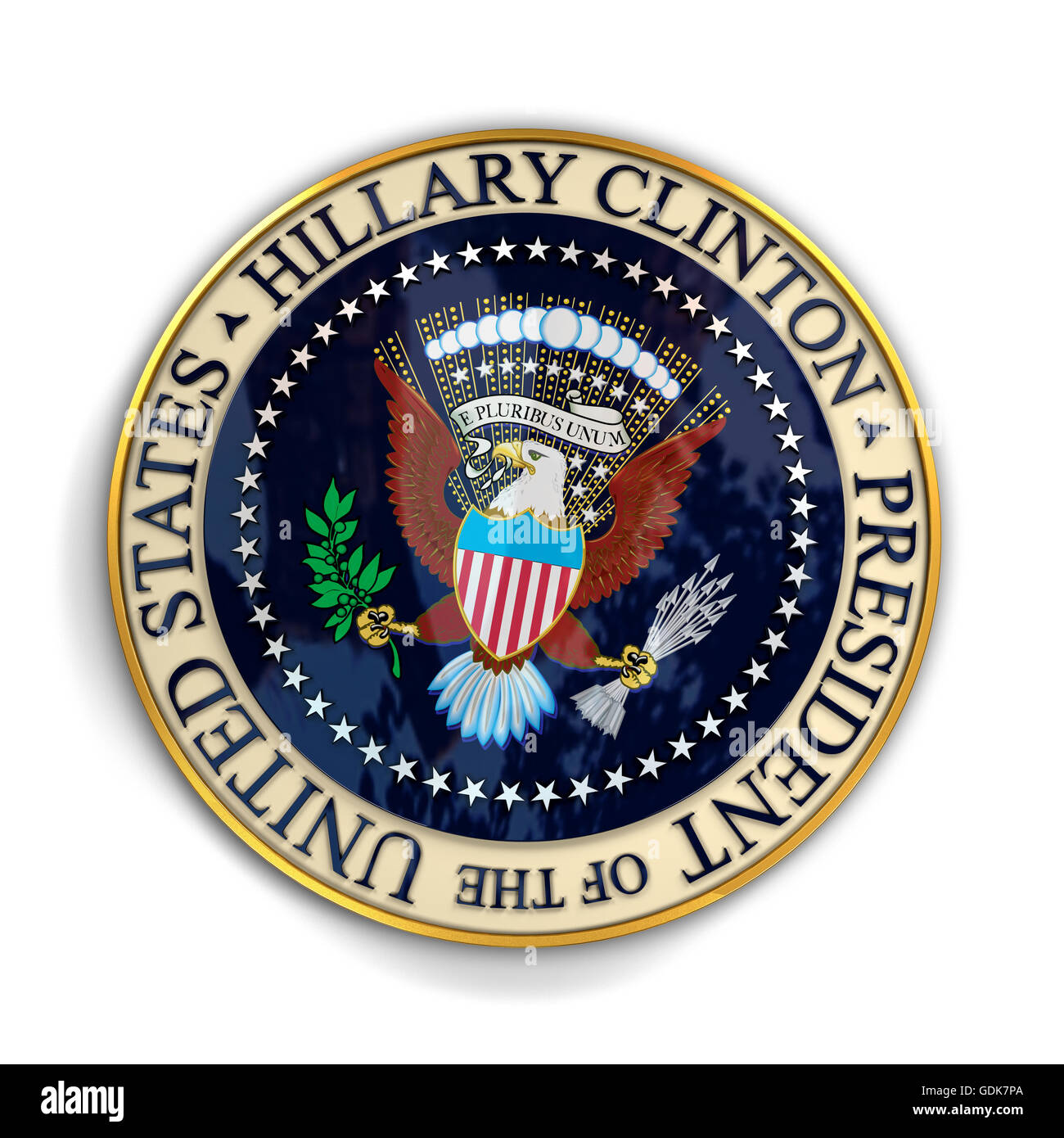 Illustration du sceau présidentiel avec Hillary Clinton's nom. Banque D'Images