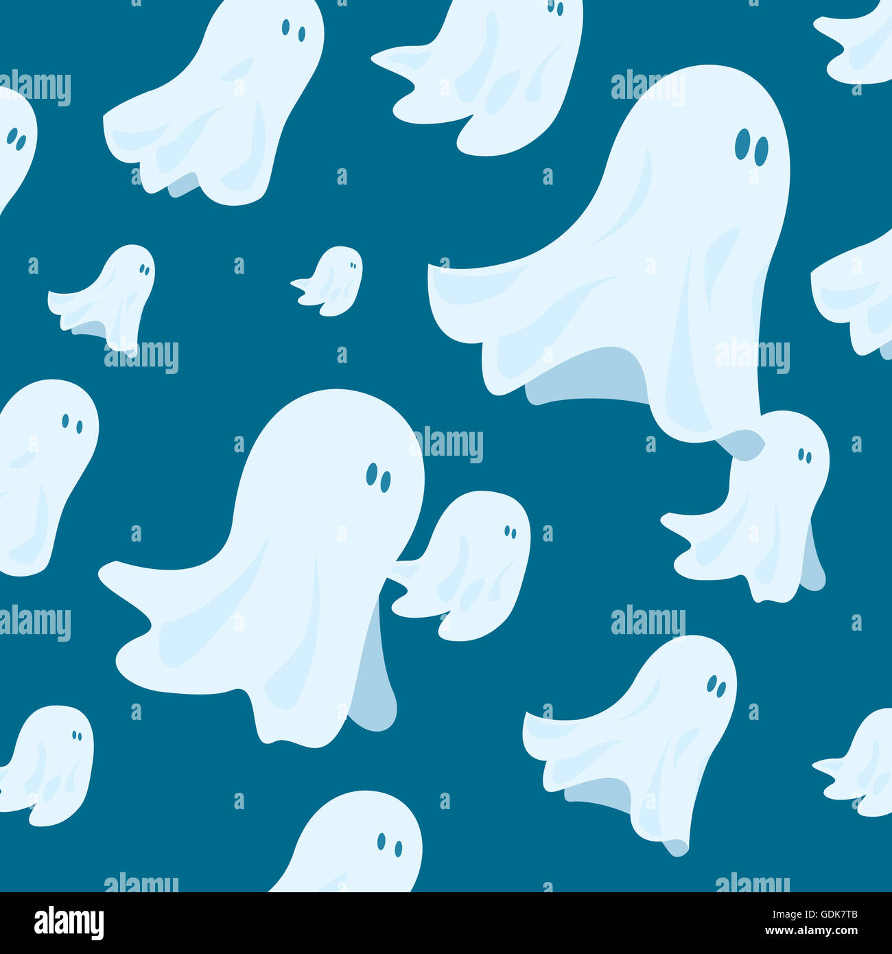 Cartoon illustration de drôle halloween ghost group Banque D'Images