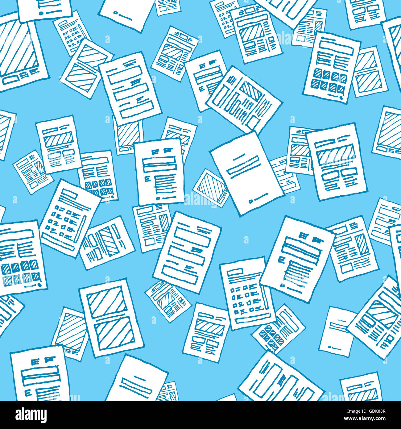 Caricature transparente ou la texture de fond plusieurs documents imprimés Banque D'Images