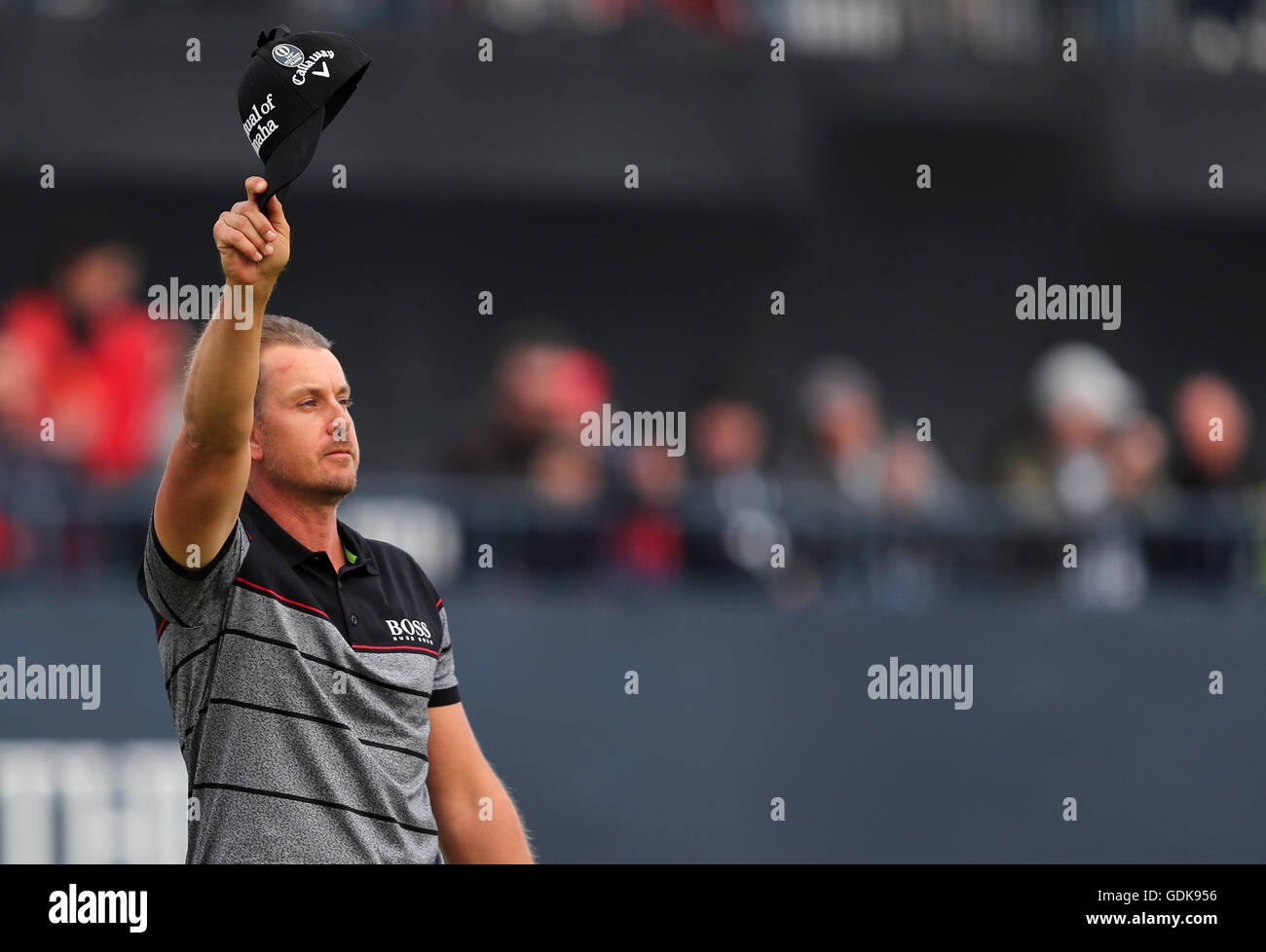 Le Suédois Henrik Stenson célèbre remportant le championnat ouvert 2016 de Royal Troon Golf Club, South Ayrshire. Banque D'Images