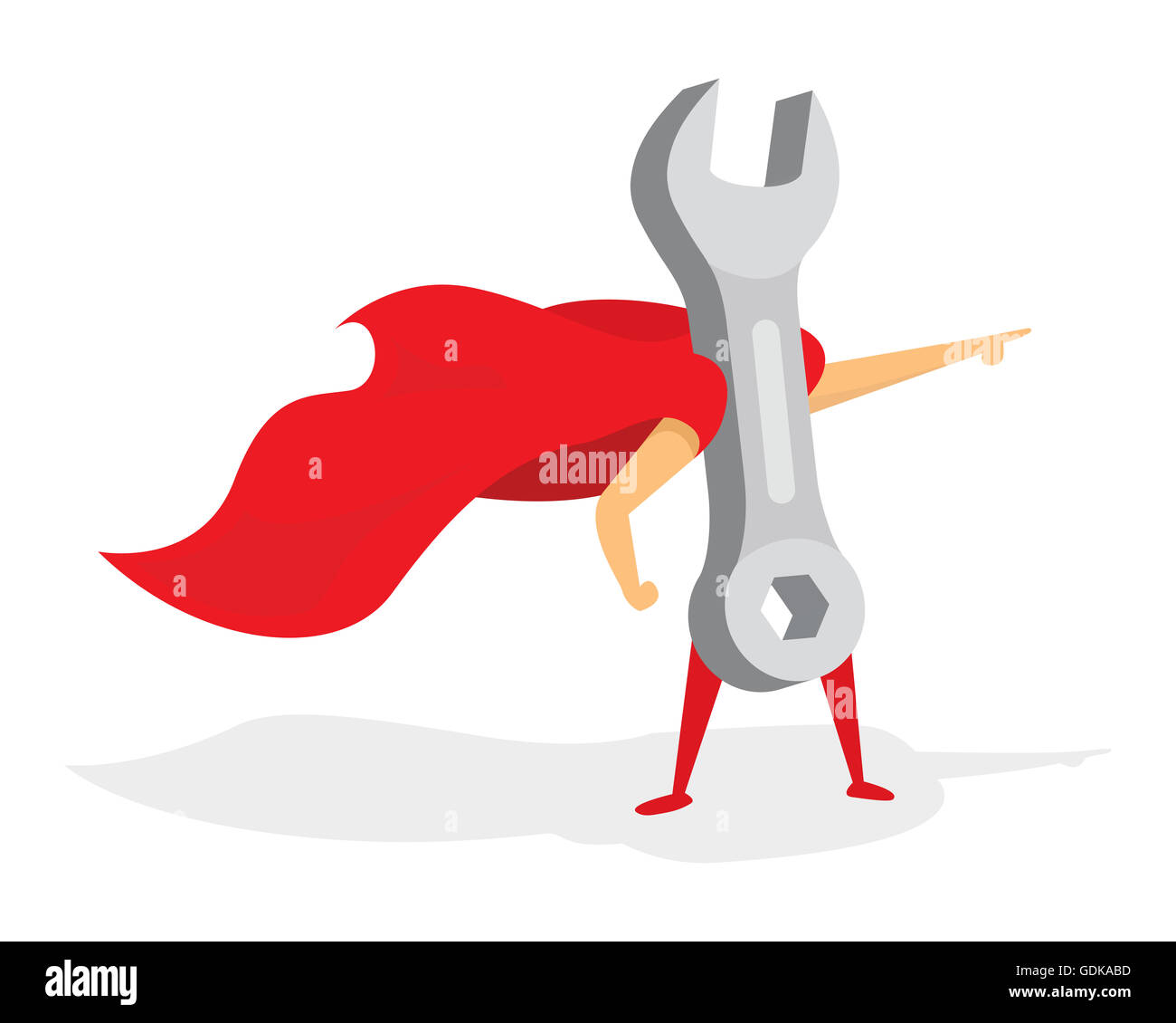 Cartoon illustration de clé super héros ou mécanicien Banque D'Images