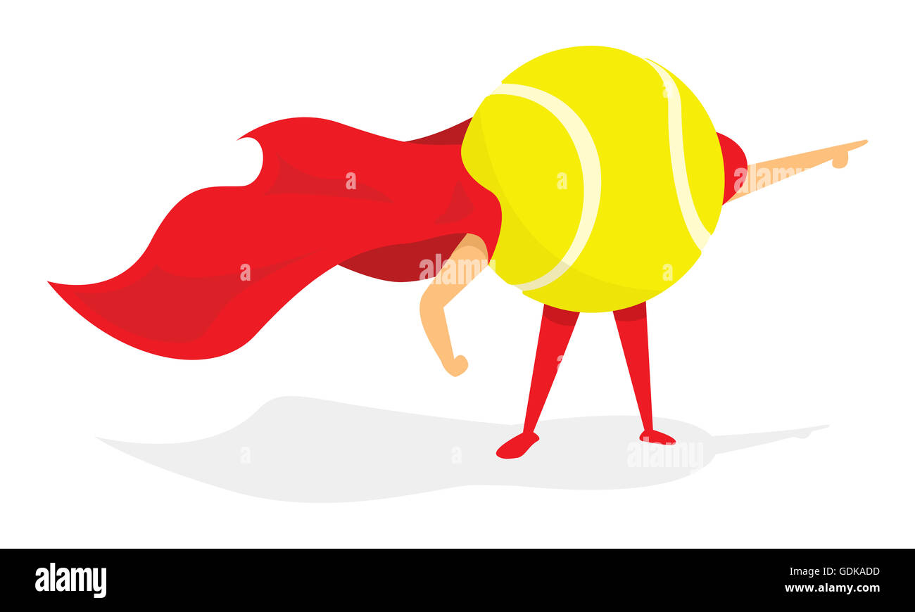 Cartoon illustration de balle de tennis avec le super héros Photo Stock -  Alamy