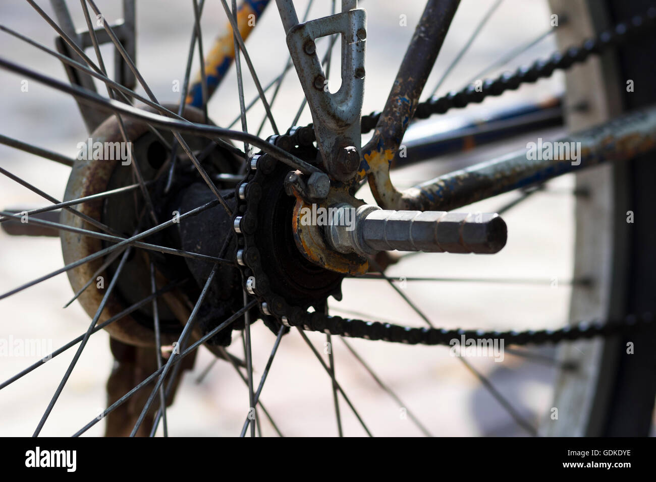 Vieux vélo transport roue Banque D'Images