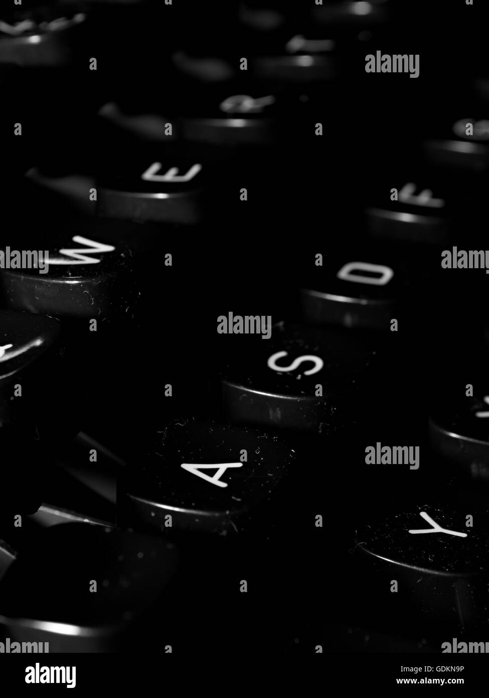 Clavier en plastique d'une machine à écrire vintage Banque D'Images