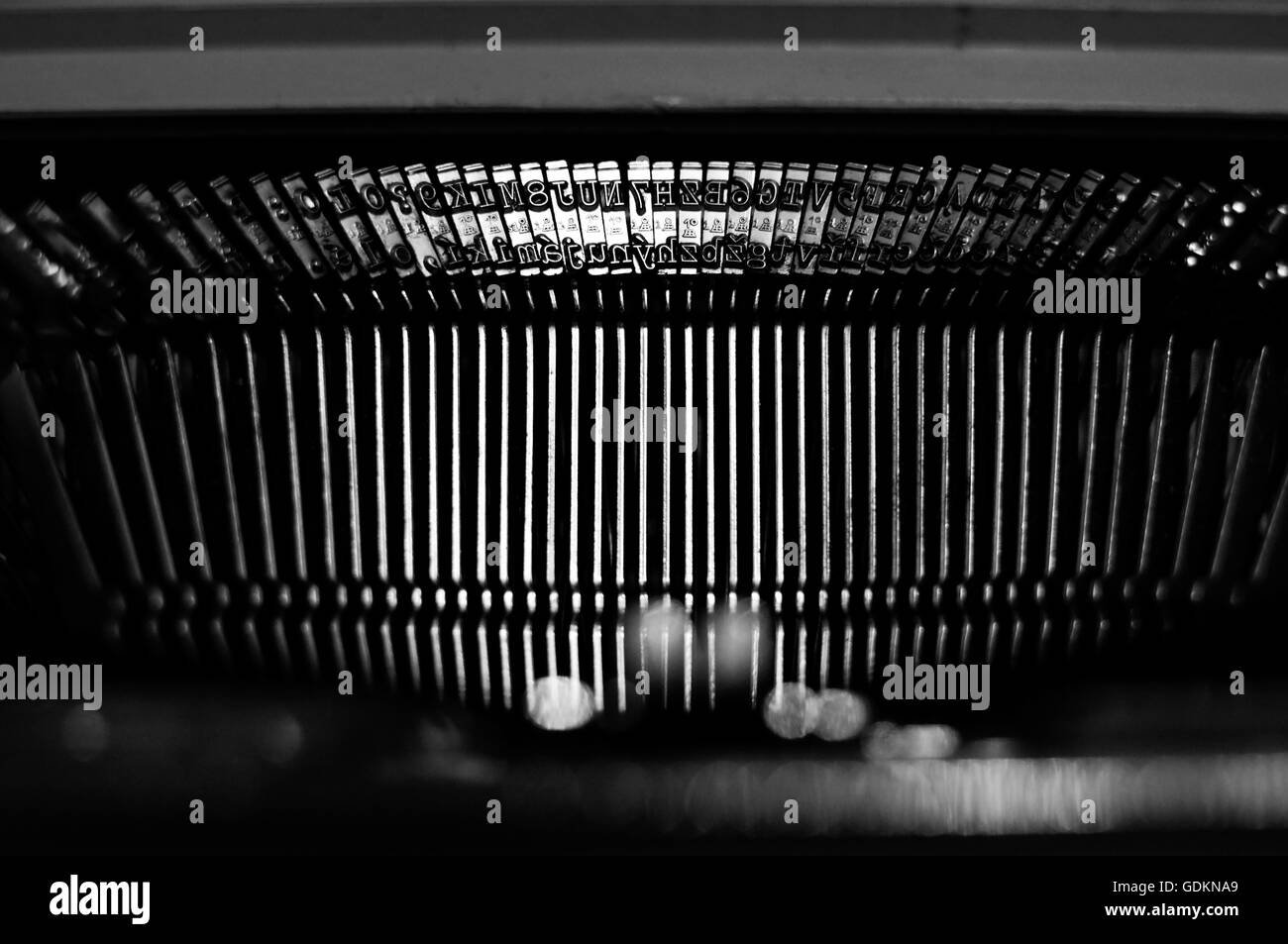 Mécanisme dans une machine à écrire vintage Banque D'Images