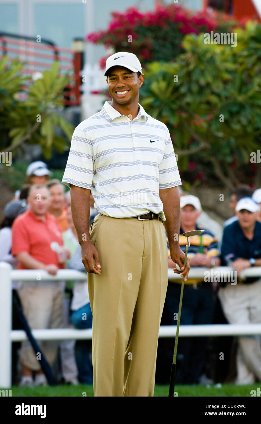 Tiger Woods, DUBAÏ, ÉMIRATS ARABES UNIS. Banque D'Images