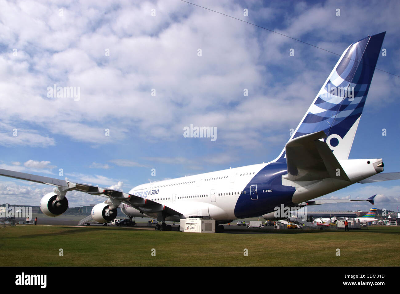 Farnborough UK 2016 Avion de ligne Airbus A380 Banque D'Images