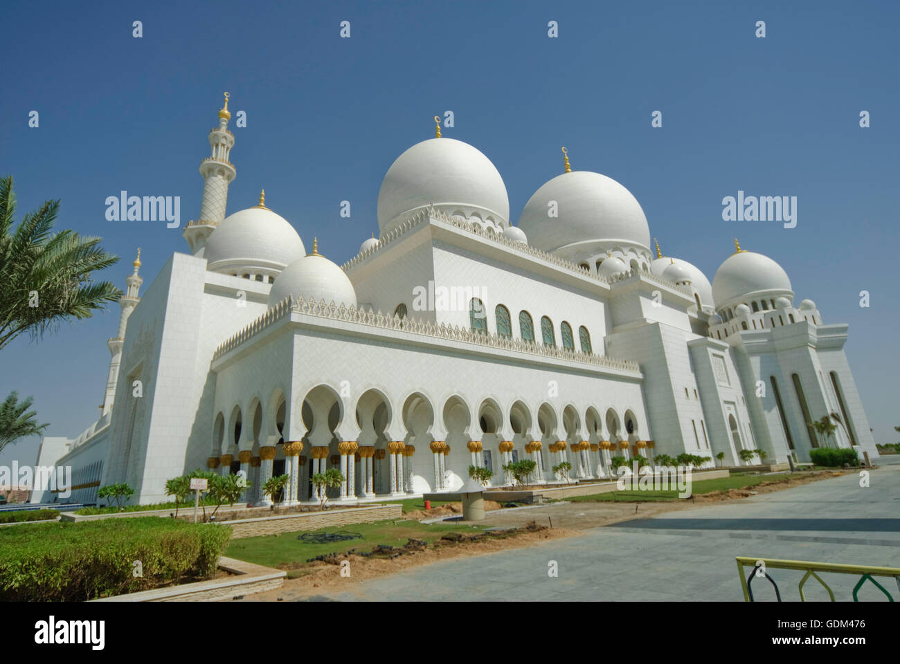 Vue de la Grande Mosquée de Sheikh Zayed, à Abu Dhabi. Banque D'Images