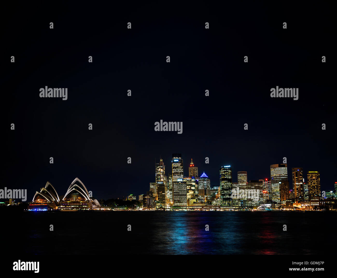 Le port de Sydney CBD opera house skyline sites célèbres en Australie pendant la nuit Banque D'Images