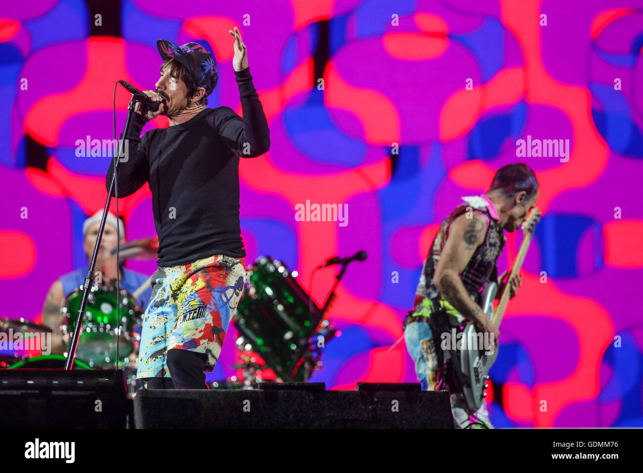 Red Hot Chili Peppers en prestation au Festival d'été de Québec, dans la ville de Québec, le samedi 16 juillet 2016. Banque D'Images