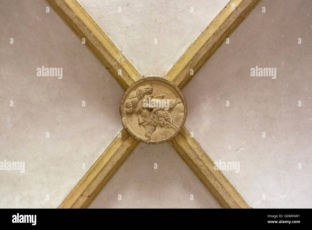 Voûte de la légendaire forteresse des Templiers de Tomar, le château des Templiers, Templiers, Patrimoine de l'UNESCO, Tomar, Santar Banque D'Images