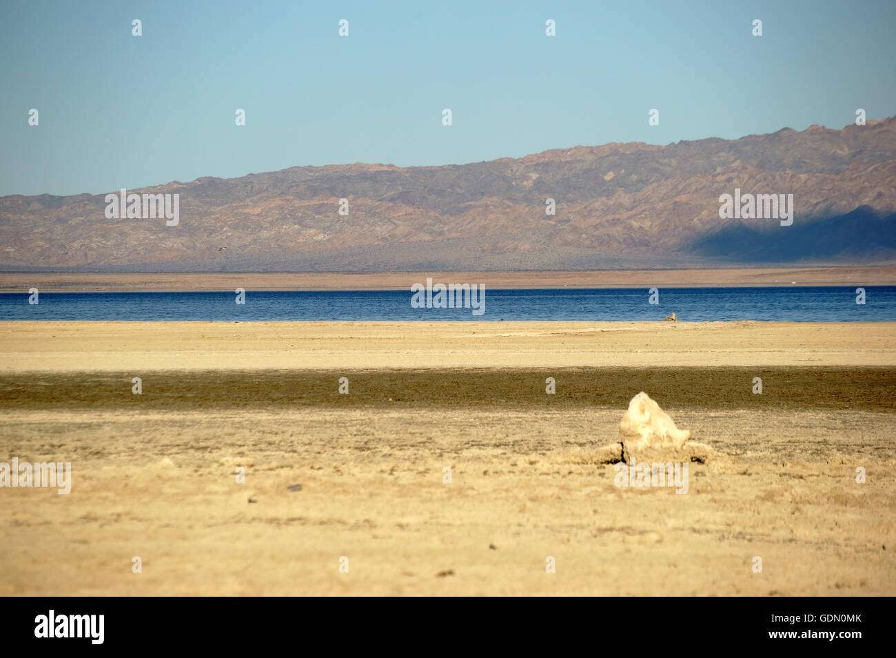 Les dépôts de sel sur le lac Salton Banque D'Images