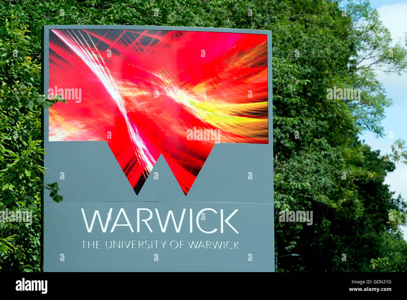L'Université de Warwick signe avec nouveau logo, England, UK Banque D'Images