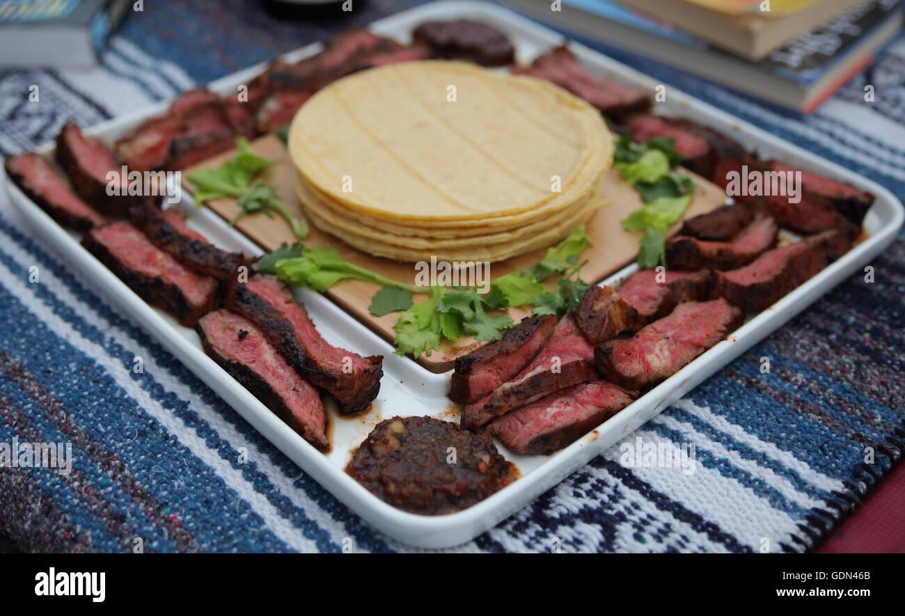 Tacos de steak Banque D'Images