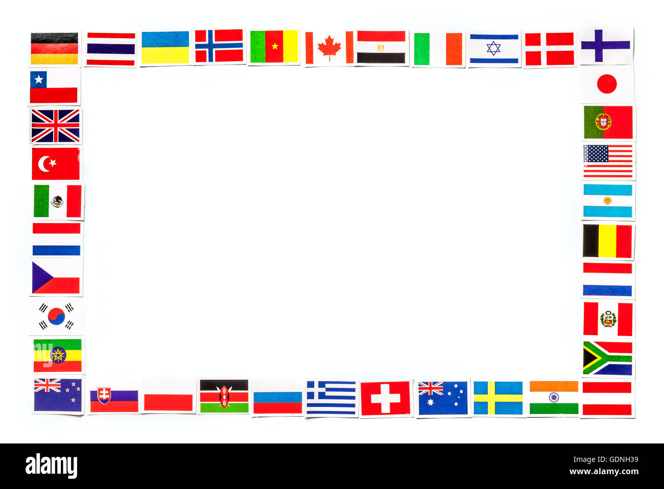 Image de drapeaux nationaux des différents pays du monde isolé sur fond blanc. Banque D'Images