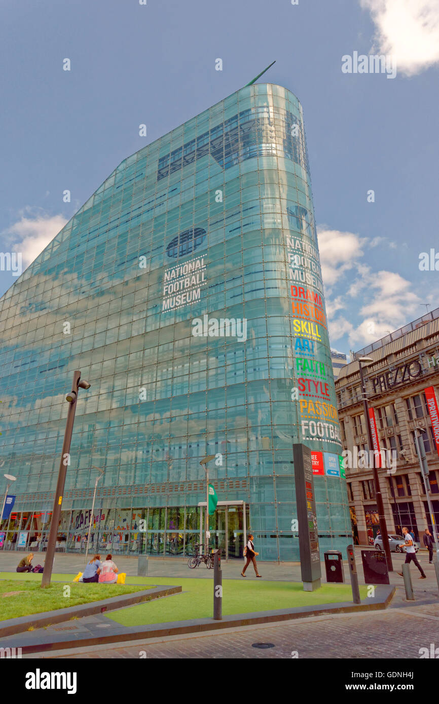 Le Musée National du Football britannique dans le centre-ville de Manchester, Angleterre, Royaume-Uni. Banque D'Images