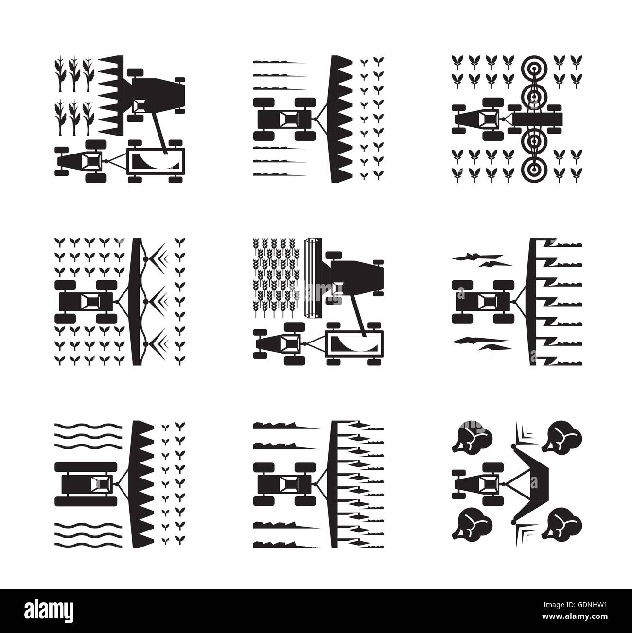 La croissance et la récolte des cultures de l'agriculture - vector illustration Illustration de Vecteur