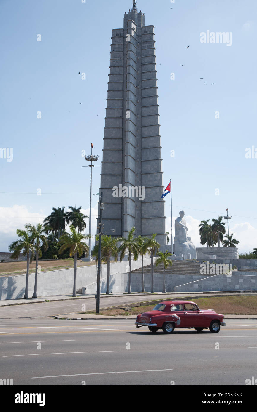 Le Mémorial José Marti, sur la place de la Révolution à La Havane, Cuba Banque D'Images