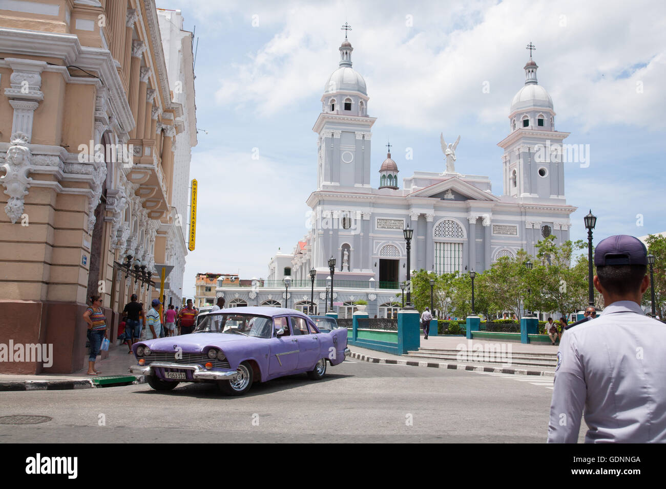 La cathédrale sur le Parque Cespedes, Santiago de Cuba, Cuba Banque D'Images