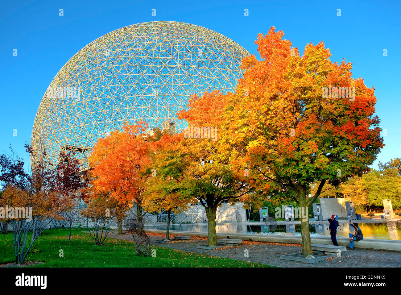 La structure de la biosphère sur l'île de Saint Louis dans le Parc Jean Drapeau à Montréal Banque D'Images