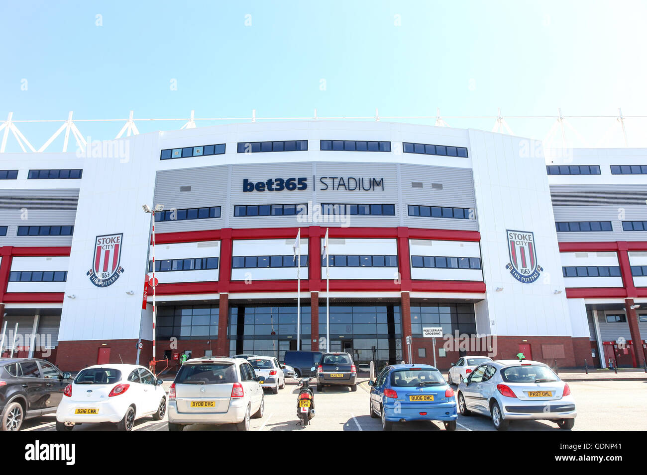 Le bet365 Stadium, terrain de l'ancien club de football de première division anglaise de Stoke City, Stoke-on-Trent, Staffordshire England UK Banque D'Images