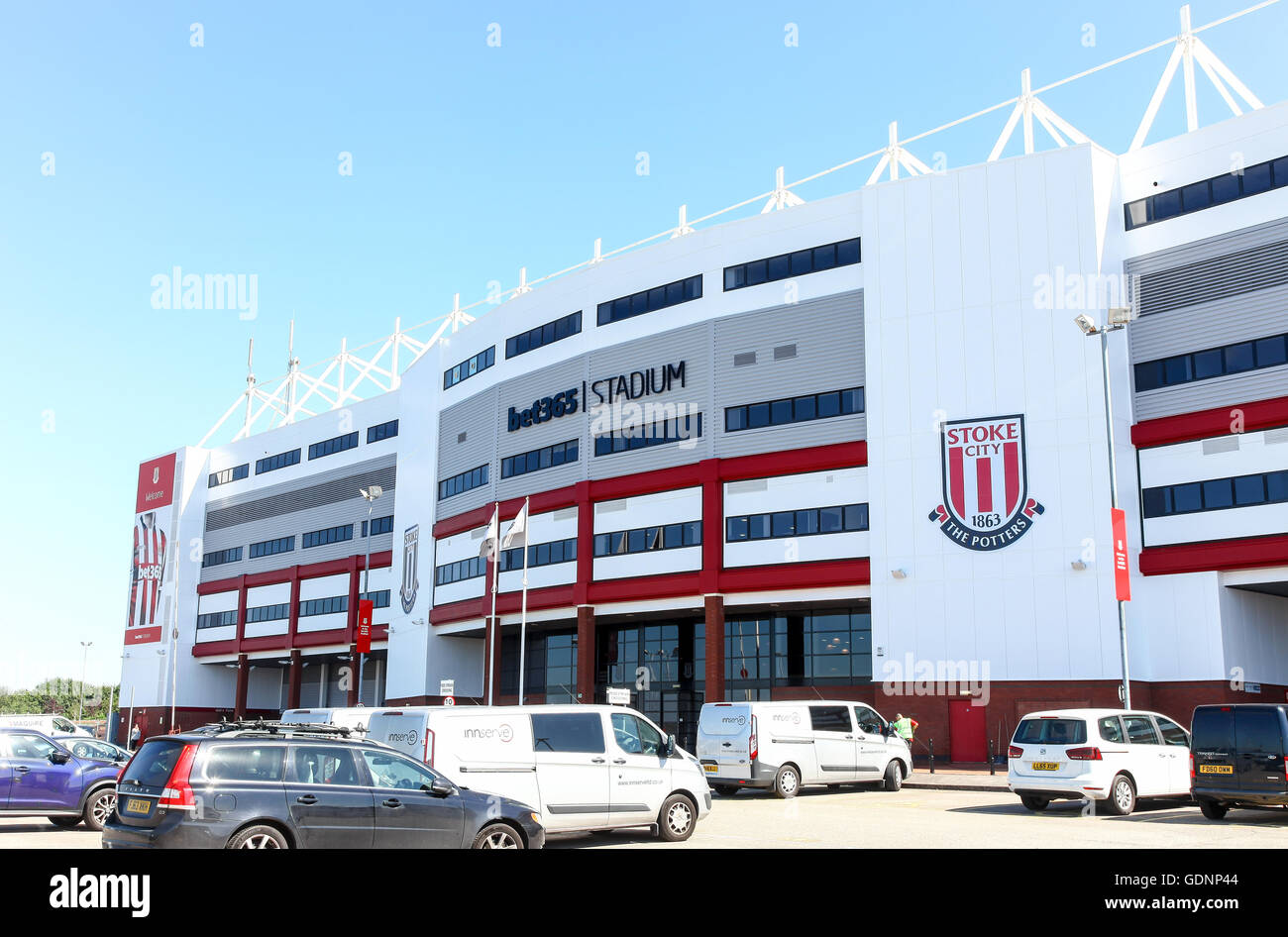 Le bet365 Stadium, terrain de l'ancien club de football de première division anglaise de Stoke City, Stoke-on-Trent, Staffordshire England UK Banque D'Images
