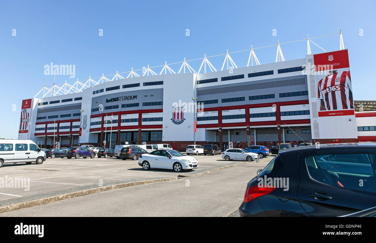 Le bet365 Stadium, terrain de l'ancien club de football de première division anglaise de Stoke City, Stoke-on-Trent, Staffordshire England UK Banque D'Images