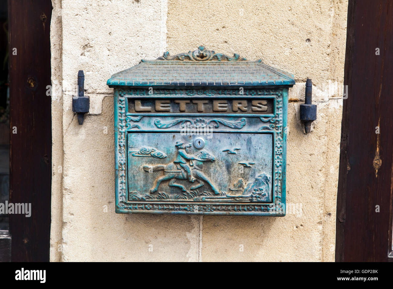 Vieille lettre post box Banque D'Images