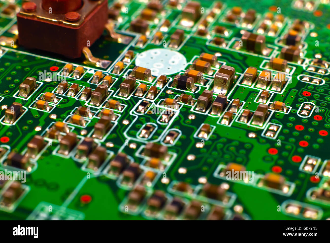 Carte de circuits électroniques par micropuces, Close up Banque D'Images