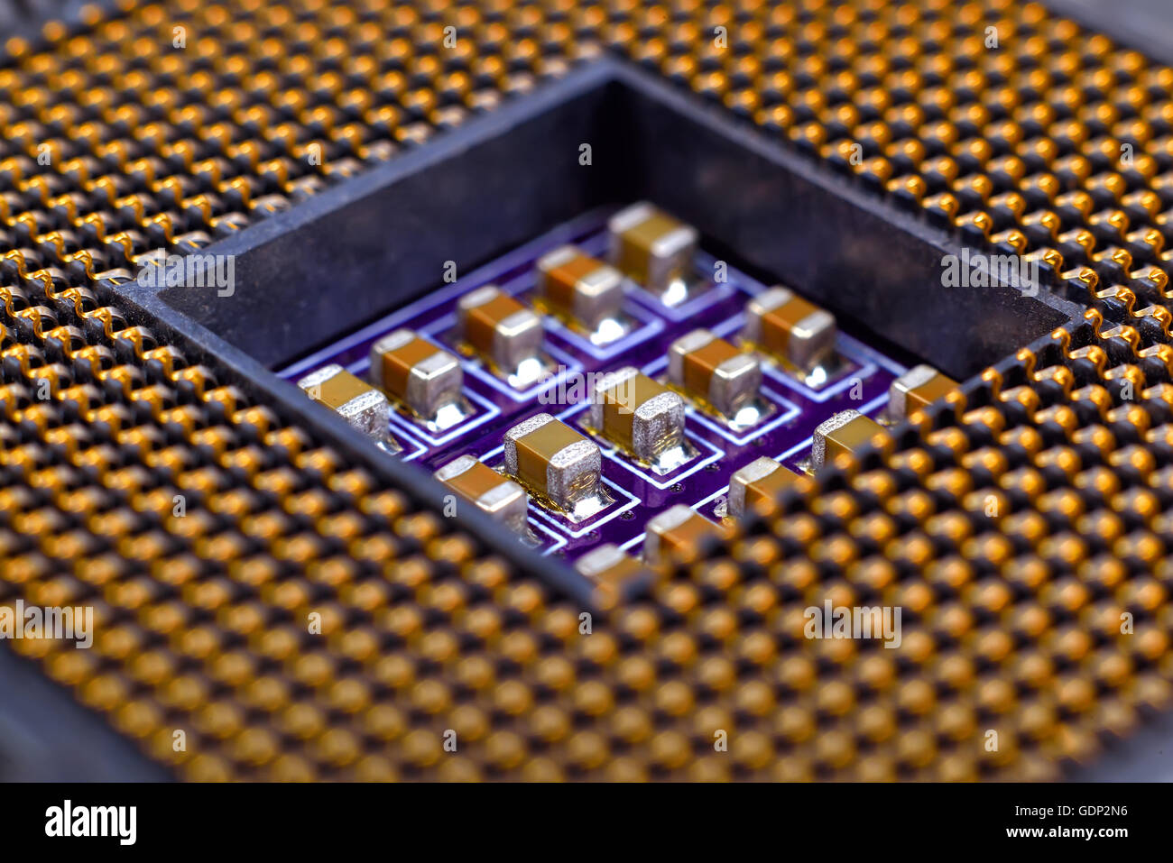 CPU Socket vide, très close up Banque D'Images