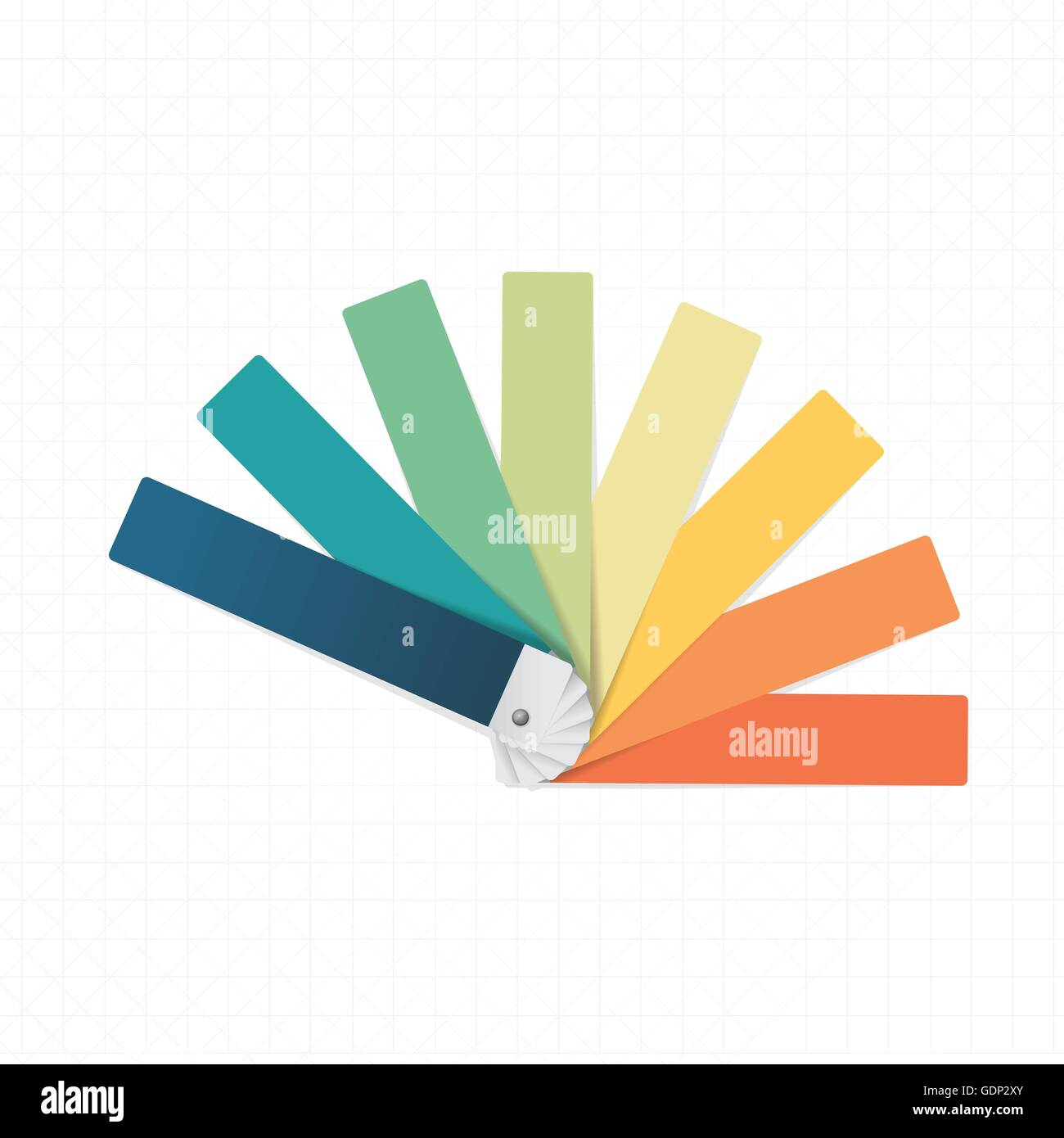 Échantillon de couleur sur fond de papier à carreaux blancs Illustration de Vecteur