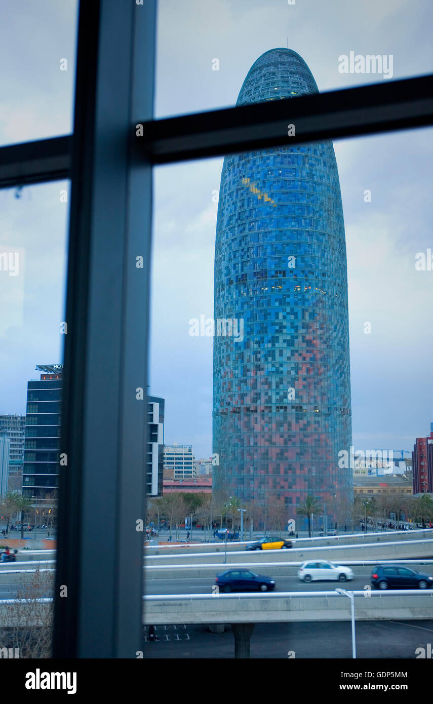 Tour de Glòries, ancienne tour Agbar (142 m. ) Par Jean Nouvel, Barcelone, Espagne Banque D'Images