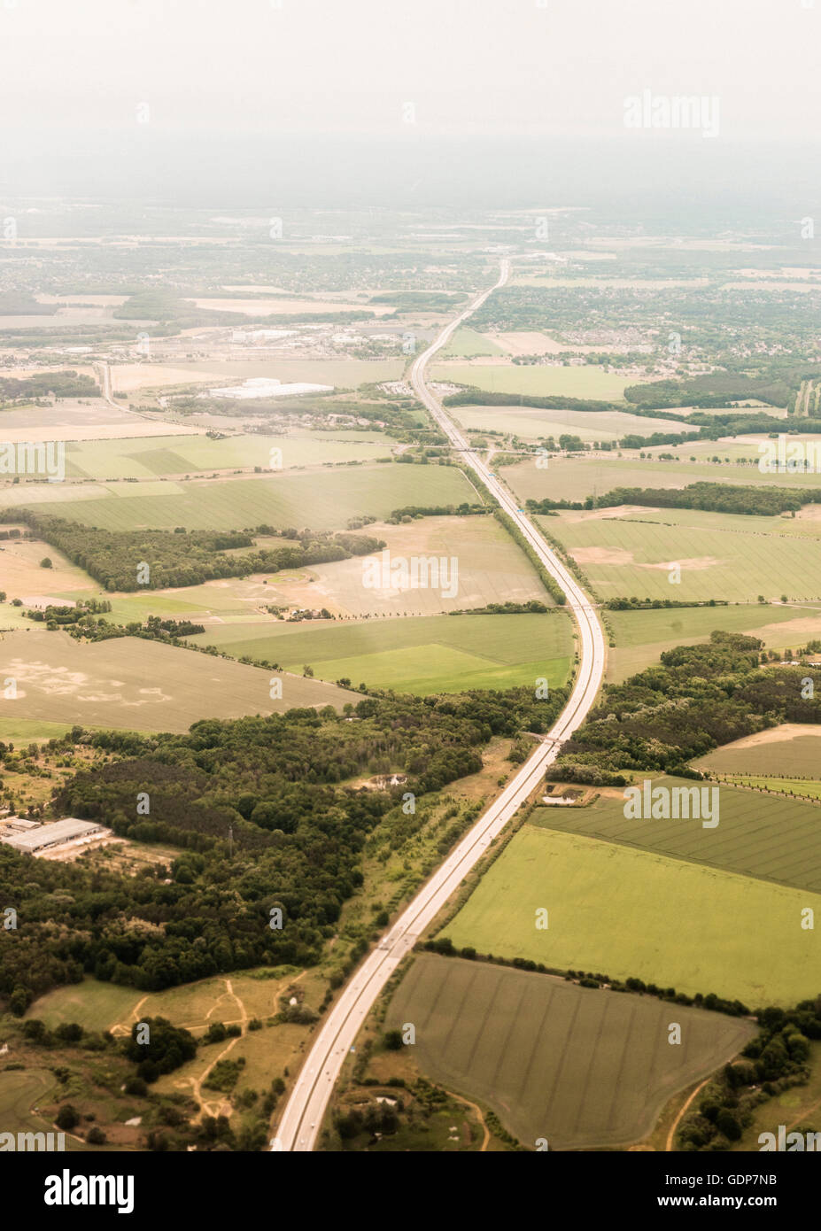 Vue depuis la route de l'avion de Berlin à Copenhague Banque D'Images Vue depuis la route de l'avion de Berlin à Copenhague Banque D'Images