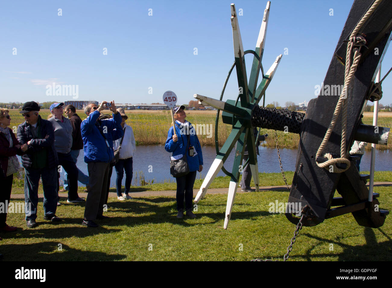 Datant de 1740, les 19 moulins à Kinderdjik sont une attraction dans les Pays-Bas, et la protection de l'UNESCO site du patrimoine mondial. Banque D'Images