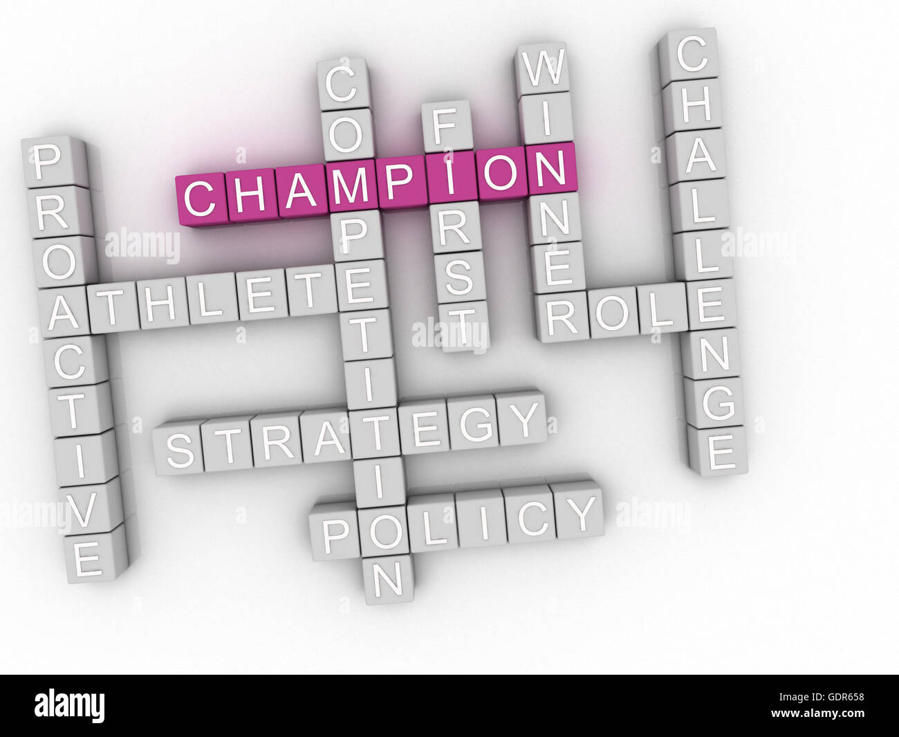 Image 3D word Champion concept cloud Banque D'Images
