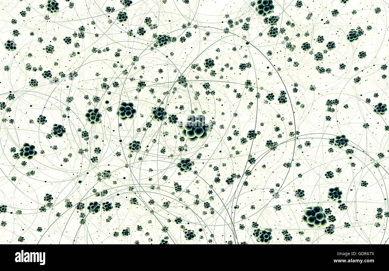 Beaucoup d'atomes de carbone isolé sur blanc, 3d illustration Banque D'Images