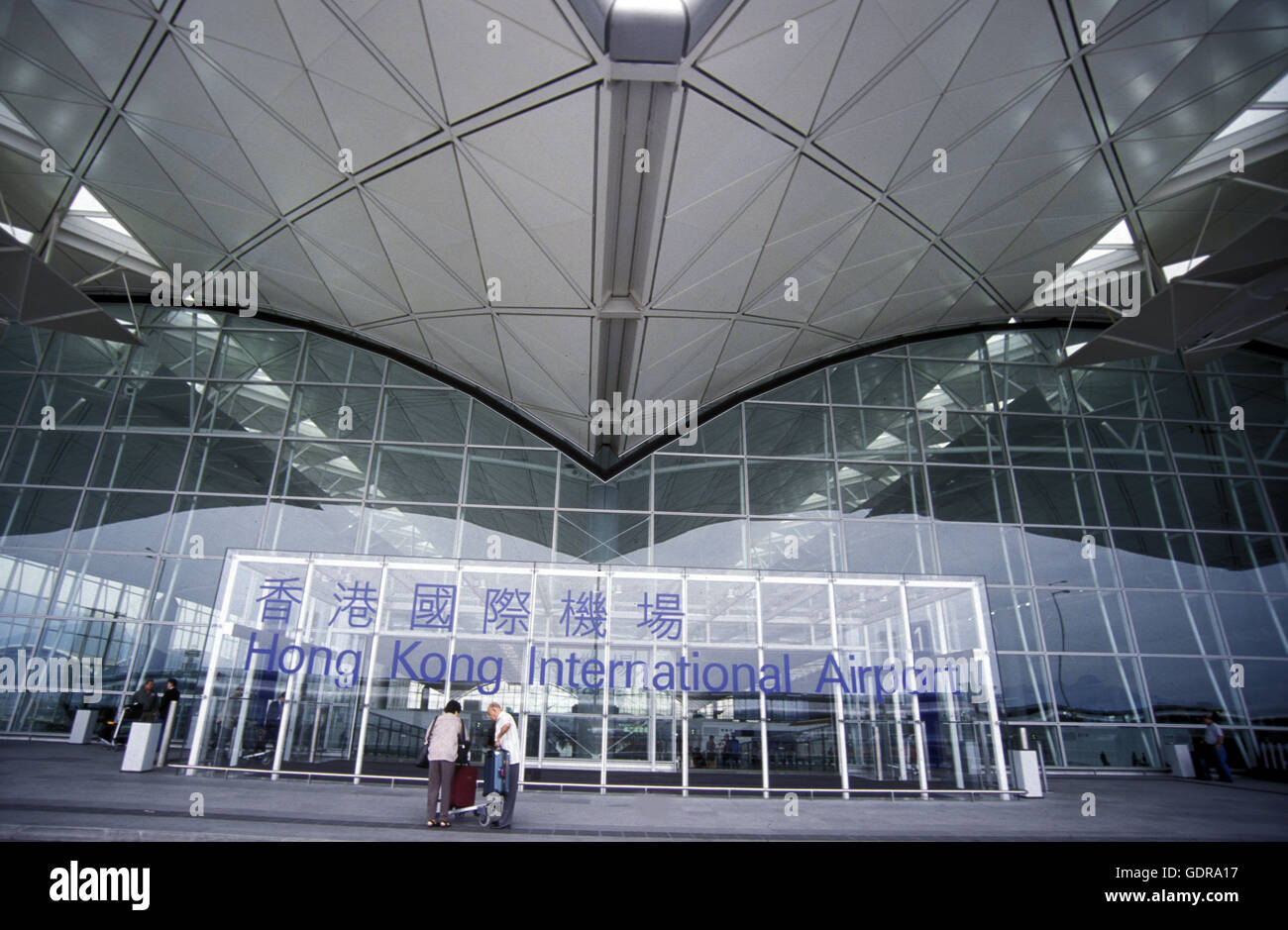 Le nouvel aéroport international de Hong Kong dans le sud de la Chine en Asie. Banque D'Images