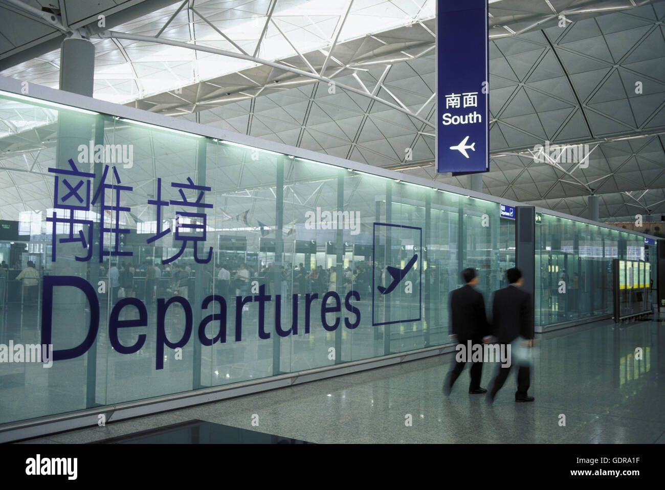 Le nouvel aéroport international de Hong Kong dans le sud de la Chine en Asie. Banque D'Images