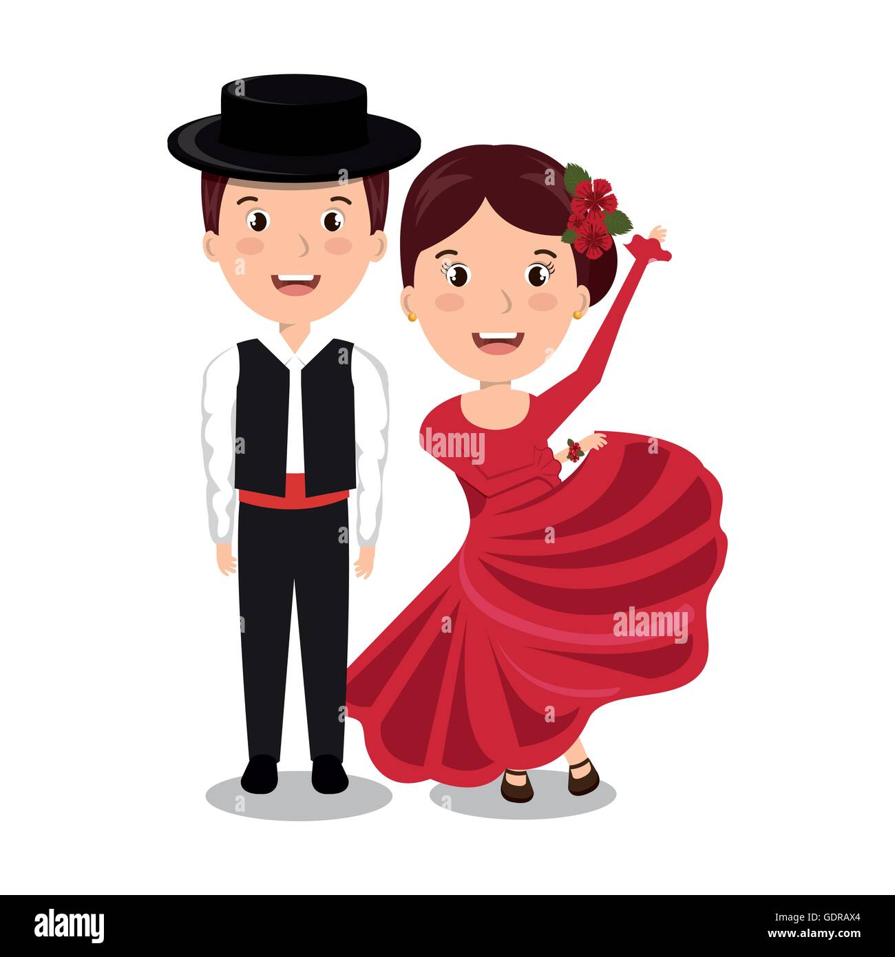 Danseurs de flamenco conception icône isolé Illustration de Vecteur