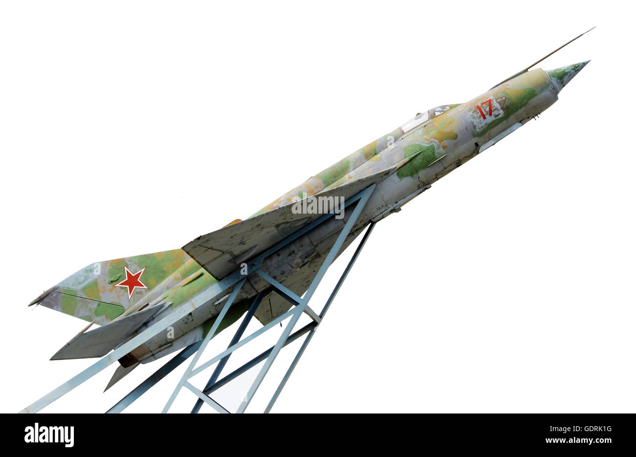 Gatchina, Russie. L'avion supersonique créé en l'honneur de Efimov pilote dans une région où l'habitude d'être première de l' aérodrome militaire. Banque D'Images