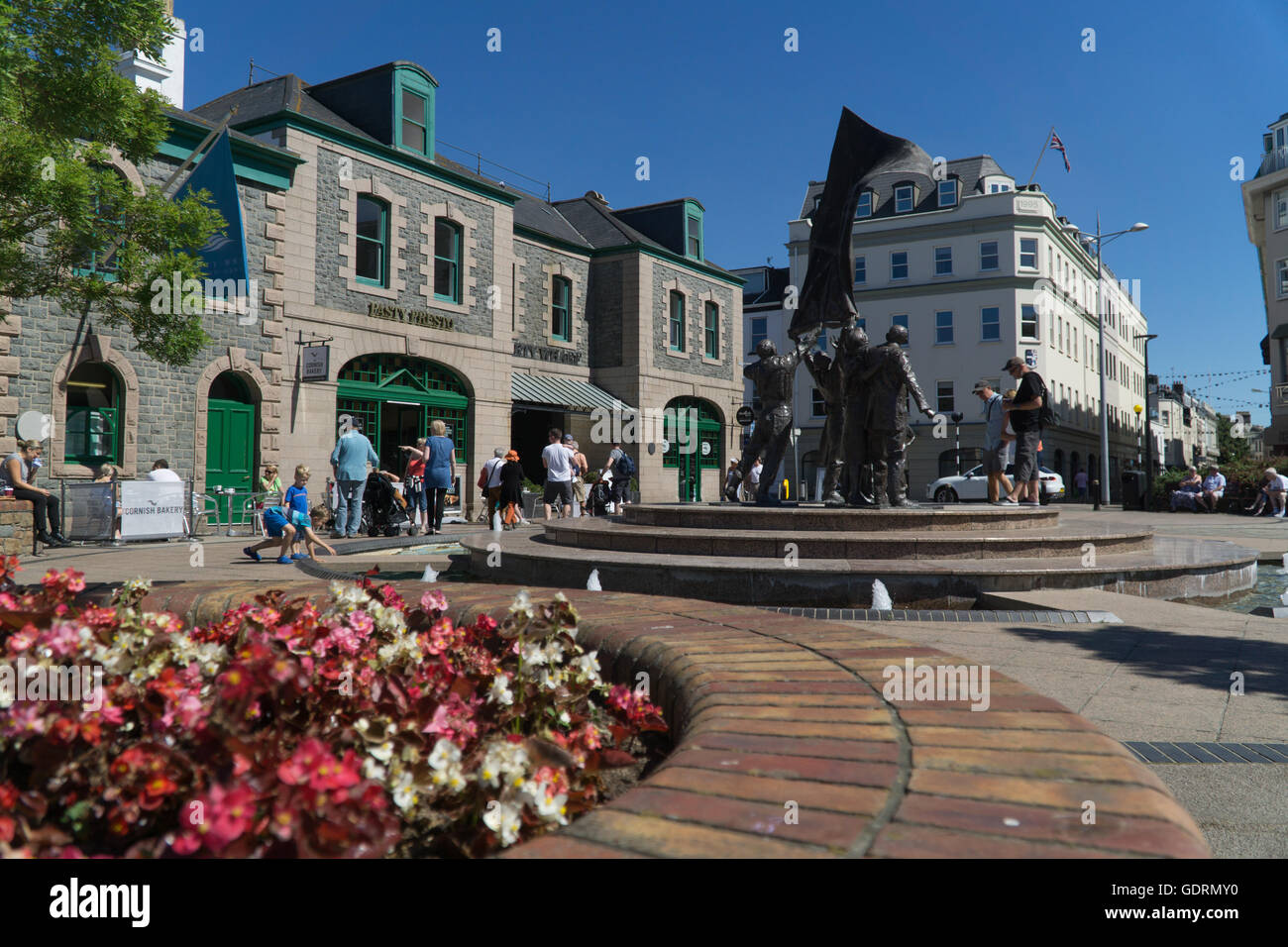 Statue de libération est une fonction de la liberté de Jersey de l'occupation allemande pendant la seconde guerre mondiale. Banque D'Images