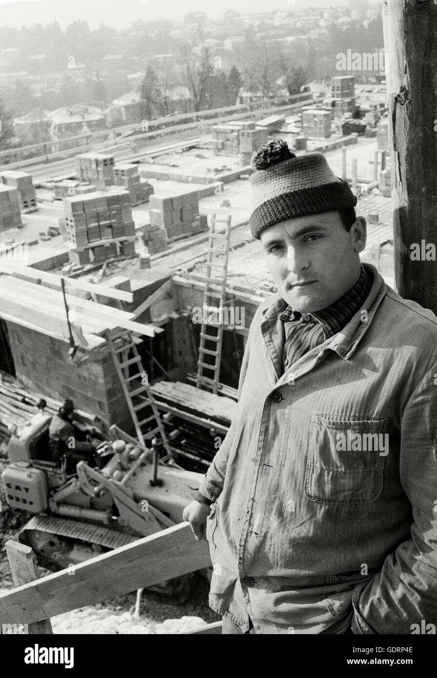 La plupart des travailleurs du sud de l'Italie sont maçons et constructeurs. Banque D'Images