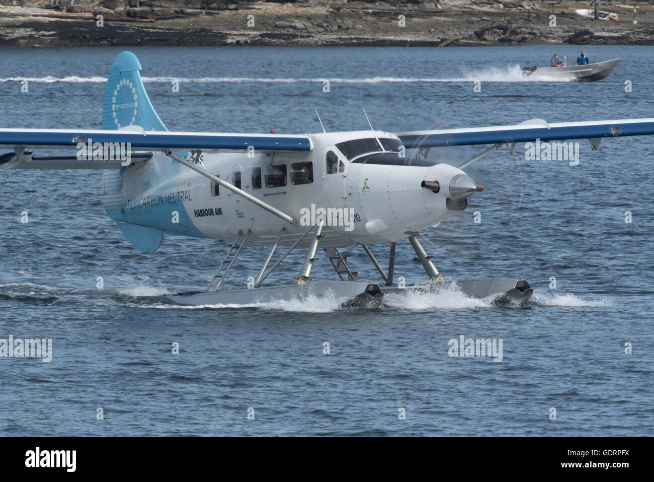 Harbour Air Float plane sur le point de partir pour l'embarcadère de Nanaimo Vancouver BC Canada. 10 747 SCO. Banque D'Images